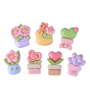 Jolies pinces à cheveux, élastiques, porte-clés et bijoux en résine faits main, motif petit canard jaune mignon, inspirés <span class=keywords><strong>de</strong></span> plantes succulentes en <span class=keywords><strong>pot</strong></span>. - Product Image 1