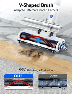 Aspirateur sans fil 45Kpa 550W, aspirateur à manche 60 min d'autonomie, écran LED, anti-emmêlement, 8 en 1, léger <span class=keywords><strong>pour</strong></span> sols durs/tapis/poils d'animaux - Product Image 4