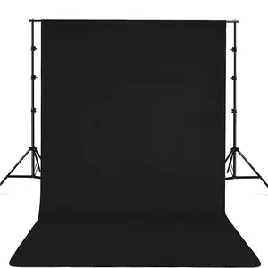 Zwart Scherm Chromakey Mousseline Katoen Polyester Materiaal Effen Kleur Stijl Stage Non Woven Fotografische Achtergrond