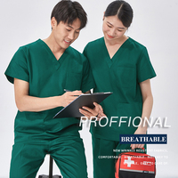 2026 Ensembles de blouses médicales à col en V, couleur unie, uniforme pour dentistes, infirmières et médecins d'hôpital 101-1