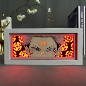 Lámpara de Papel Tallado en 3D con Marco RGB de Zoro, Personaje de Anime <span class=keywords><strong>Uzumaki</strong></span>, Lámpara de Papel Tallado, Caja de Luz LED, Lámpara Nocturna de Anime - Product Image 2