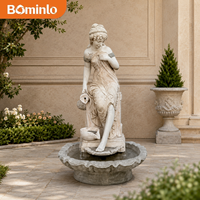 Fontaine murale d'eau décorative en marbre naturel sculpté à la main, style européen classique, pour hôtel, vente en gros