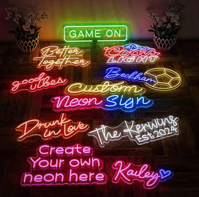 Free Design Indoor Rectangle Polystyrene LED Light Backlit Custom Logo Neon Sign Car Hanging Option Advertising Decoration