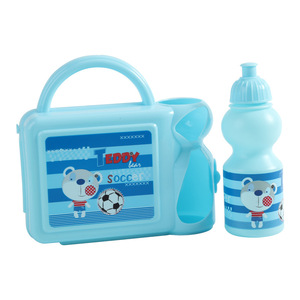 Ensemble de boîte à lunch mixte tricolore pour enfants bouteille d'eau en plastique chauffable et boîte à pain avec logo de dessin animé mignon école usage domestique - Product Image 5