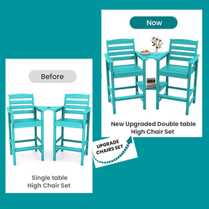 Chaises de jardin stables minimalistes imperméables anti-corrosion en HDPE durable écologique pour cour - Product Image 2