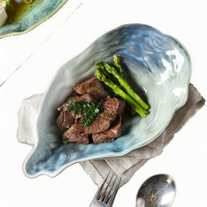 Vaisselle en porcelaine de style japonais unique plat en céramique en forme d'huître créative pour restaurant - Product Image 4