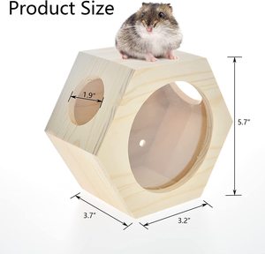 Habitación para Animales Pequeños, Nido de Madera, Diseño Hexagonal Transparente de Acrílico, Casa de Puntos para Hámsters, Chinchillas y Animales Anfibios - Product Image 2