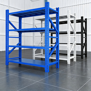 Rak Industri Heavy Duty 4 Lapis Rak Gudang Logam Harga Terjangkau Rak Garasi Adjustable Rak Susun Logam Tanpa Baut - Product Image 1