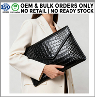 Fabricant OEM Alligator crocodile noir enveloppe en similicuir pochette pour ordinateur portable étui de transport pochette pour Macbook