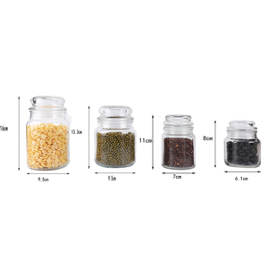Frascos de Vidrio Herméticos Transparentes Redondos de 120ml, 200ml, 500ml y 650ml para Almacenamiento de Alimentos Secos, Nueces, Café, con Tapa de Vidrio, Venta al Por Mayor - Product Image 6