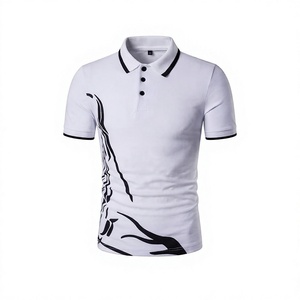 เสื้อยืดแขนสั้นทรงเข้ารูปคุณภาพสูงสำหรับผู้ชาย เหมาะสำหรับเล่นกีฬากอล์ฟ เสื้อยืดลำลองสไตล์สตรีทแวร์ พิมพ์ลายโลโก้ด้านหน้าด้วยเทคนิคซิลค์สกรีน - Product Image 3