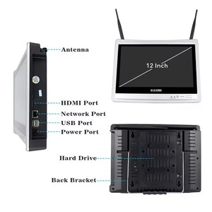 Jianvision 16 kênh 4MP màu tầm nhìn ban đêm 12-inch màn hình không dây Wifi năng lượng mặt trời-Powered giám sát Hệ thống âm thanh 2 chiều IP66 NVR - Product Image 6