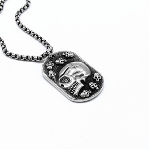Collar con Colgante de Calavera y Esqueleto yunnique, Plata Tibetana, Diseño Geométrico, Estilo Punk Rock, Joyería para Motociclistas - Product Image 5