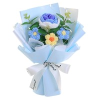 Bouquet de fleurs au crochet fait main, rose en peluche amigurumi prête à l'emploi, idéal pour la Saint-Valentin, les remises de diplômes et les cadeaux d'anniversaire