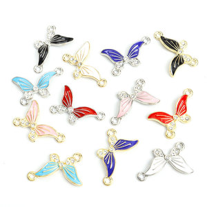 Conector de mariposa esmaltado con joyas, eslabón de aleación de zinc de doble bucle para pulseras de fiesta en el jardín - Product Image 1