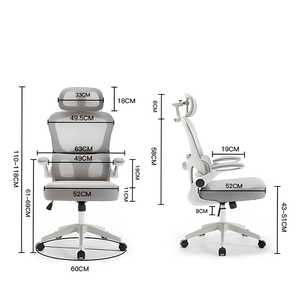 <span class=keywords><strong>Chaise</strong></span> <span class=keywords><strong>de</strong></span> <span class=keywords><strong>bureau</strong></span> ergonomique en maille à dossier haut, pivotante et réglable, avec accoudoirs 3D et support lombaire pour le <span class=keywords><strong>bureau</strong></span> à domicile - Product Image 6