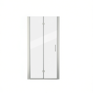 Puerta Corredera de Ducha sin Marco, 32W X 72H, Vidrio Templado, Níquel Cepillado, Diseño Minimalista - Product Image 1