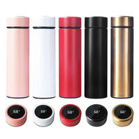 Bouteille d'eau intelligente avec affichage de la température LED 500 ml, en acier inoxydable, avec logo personnalisé