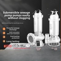 Pompe submersible pour eaux usées en acier inoxydable, qualité 304/316, anti-corrosion, résistante aux acides et aux alcalis, haute pression, moteur triphasé 1.5