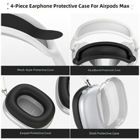 Étui de protection pour Airpods Max avec design transparent en TPU, anti-rayures, antichoc, protection complète
