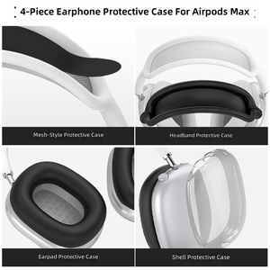 Étui de protection pour Airpods <span class=keywords><strong>Max</strong></span> avec design transparent en TPU, anti-rayures, antichoc, protection complète - Product Image 3