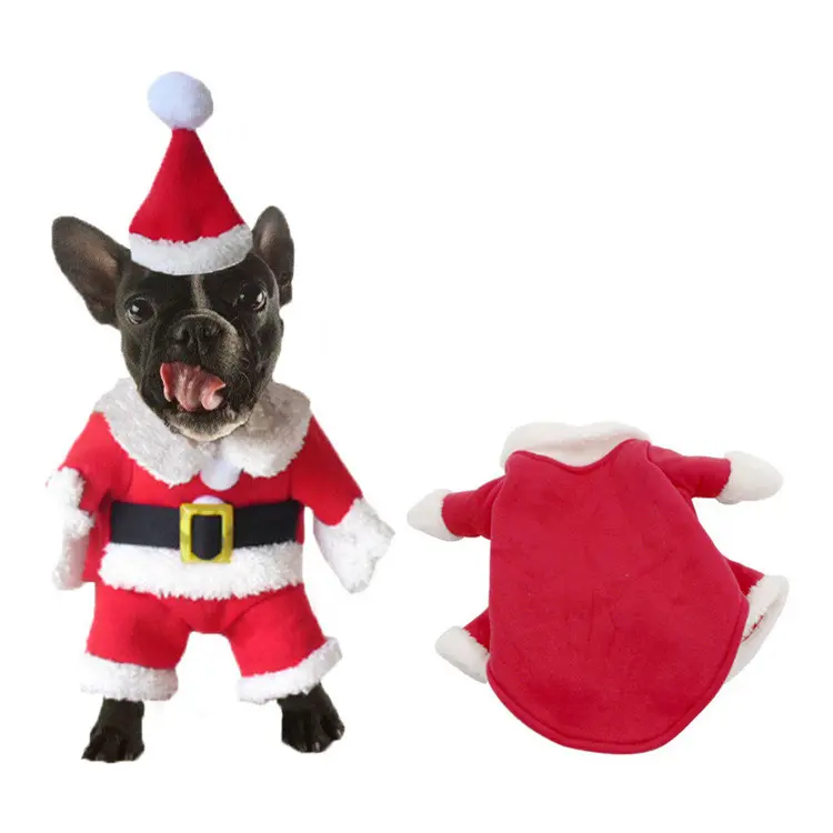 Fantasias de natal para cachorro, trajes de natal para cachorro, com boné, papai noel, cão, gato, natal, fantasias