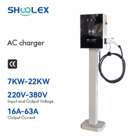 Cargador Inteligente RFID para Vehículos Eléctricos de 7KW, 11kW, 22kW, Trifásico, con Indicadores LED de Estado, para Autos Eléctricos Tesla y Audi