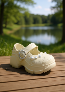 Zuecos de Plataforma con Perlas Estilo Mary Jane, Zapatos de Verano para Mujeres y Niñas, Talla 26, Suela de Plástico Ligera y Suave - Product Image 2