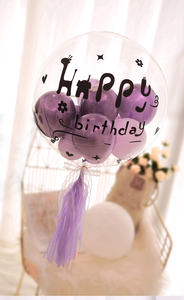 Ballons bobo à bulles transparentes de 24 pouces <span class=keywords><strong>avec</strong></span> autocollants d'anniversaire, décorations de bricolage gonflables à hélium, décorations de mariage et d'anniversaire - Product Image 2