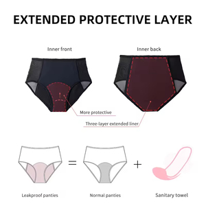 กางเกงในสตรีเอวสูงใส่สบายสำหรับทุกวันบรากามีประจำเดือนขนาดพลัสไซส์ - Product Image 5