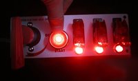 Panel de interruptores de encendido de carreras 5 en 1 de 12V, de aluminio con LED rojo, interruptor de palanca para arranque de motor y batería, para coches de carreras y camiones