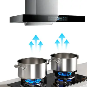 Campana extractora de humo para cocina, campana extractora de chimenea inteligente somatosensorial de 18-20 m3/min