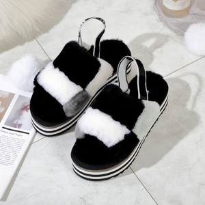 Sandalias de Piel Sintética para Mujer al por Mayor, Sandalias de Verano para Niña, Lindas y Elegantes, Pantuflas Peludas para Bebé, Sandalias Antideslizantes de Moda - Product Image 2