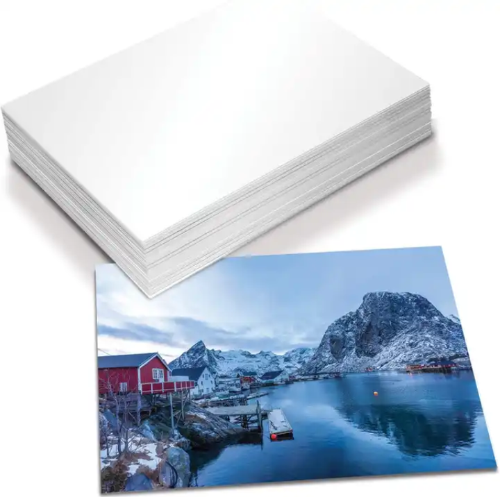 Papier Photo Adhésif Brillant Akaca - 60 Feuilles A4 - Pour Imprimantes Jet D'Encre - Idéal Pour Photos, Autocollants Et Créations DIY