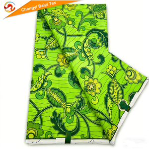 Tela africana roja de gran calidad con estampado de <span class=keywords><strong>cera</strong></span> Ankara, tela de <span class=keywords><strong>cera</strong></span> con polvo dorado para mujer, 6 yardas - Product Image 5