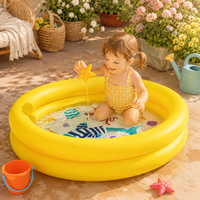 Aufblasbarer runder PVC-Pool mit Meeresmotiv, 2-Ring-Struktur, für Kinder, als Wasserbecken oder Badewanne für den Heimgebrauch