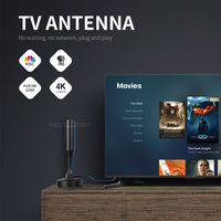 Antena de TV Digital de Alta Ganancia para Interiores y Exteriores, Receptor de Satélite para Canales Gratuitos, con Caja de Empaque