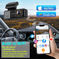 Cámara para Coche WiFi con Doble Lente, Visión Nocturna, Gran Angular de 170°, Estacionamiento 24H, 4K, GPS, Alarma Electrónica, MicroSD, DVR