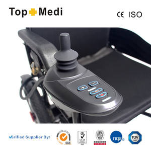 Sedia a rotelle pieghevole elettrica con freno a mano e frizione manuale e automatica con frizione elettrica portatile usata medica - Product Image 6