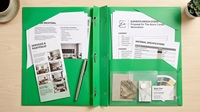 Porte-documents portable en plastique format lettre avec double pochette, protège-coins et pochette à papeterie – Dossier Tadpole durable