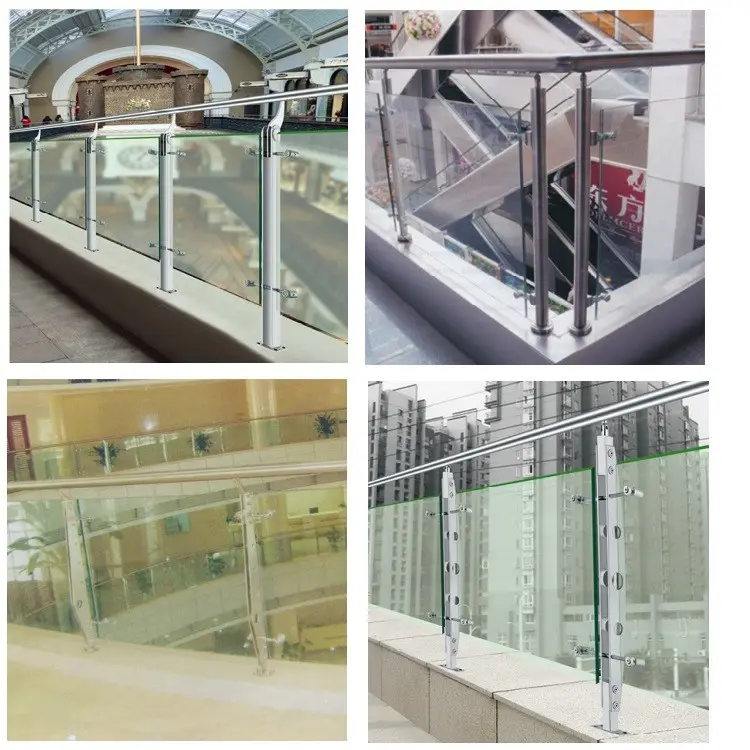 Barandilla de cristal sin marco de acero inoxidable, barandilla personalizada para balcón, cubierta interior y exterior