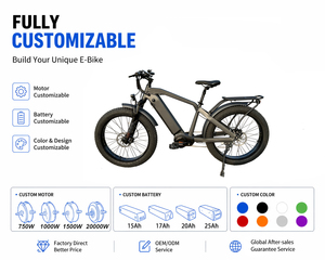 Vélo Électrique Tout-Terrain 1000W à Moteur Central, Pneus Larges 26x4.0, Batterie Dissimulée 48V, VTT Électrique Personnalisable OEM pour Adultes, Haute Puissance, Prestige - Vente en Gros - Product Image 1