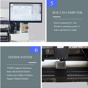 Máquina de Colocación de Componentes Automática TVM925 de 4 Cabezas con Sistema Visual de 2 Cámaras, Máquina SMT para Línea de Producción de LED, Ensamblaje de PCB BGA - Product Image 5