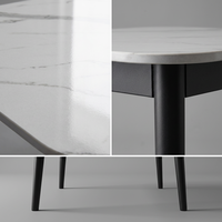 Table à manger carrée moderne en pierre pour 4 personnes, pour appartement, maison, hôtel, meubles de salle à manger assemblés