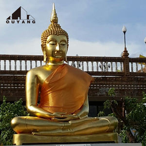 ประติมากรรมพระพุทธรูปทองเหลืองขนาดเท่าคนจริงสำหรับตกแต่งสวนศาสนสถานกลางแจ้งขนาดใหญ่ - Product Image 5