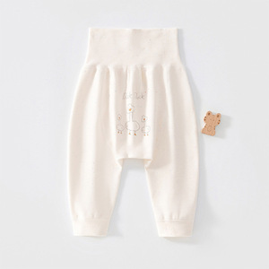 Pantalon <span class=keywords><strong>Harem</strong></span> Bébé en Coton Doux à Taille Haute avec Protection Ventrale, Imprimé Dessin Animé, Entrejambe Ample, pour Nouveau-né, Vêtement <span class=keywords><strong>de</strong></span> Nuit Quotidien - Product Image 4