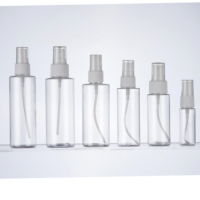 Bouteille PET vide à épaule plate en gros, 20ml, 60ml, 100ml, 120ml, pour lotion de soin, flacon pulvérisateur à fine brume, logo personnalisé, couleur personnalisée