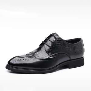 SAISON DES MARIAGES BEST-SELLER Chaussures Derby en Cuir de Vache Style Italien pour Mariés Détails Brogue Vintage Couleur Unie Noir Chaussures <span class=keywords><strong>Homme</strong></span> - Product Image 1