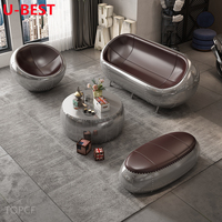 Chaise de designer vintage en cuir et aluminium U-Best Spitfire, chaise d'aviation, Cadeira, Chaises, Silla, Sillones, Stuhl, Stoel, salon