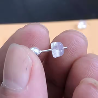 Clous d'oreilles en silicone motif trèfle plaqué or 14 carats de haute qualité avec attaches en argent 925 pour la fabrication de bijoux DIY
